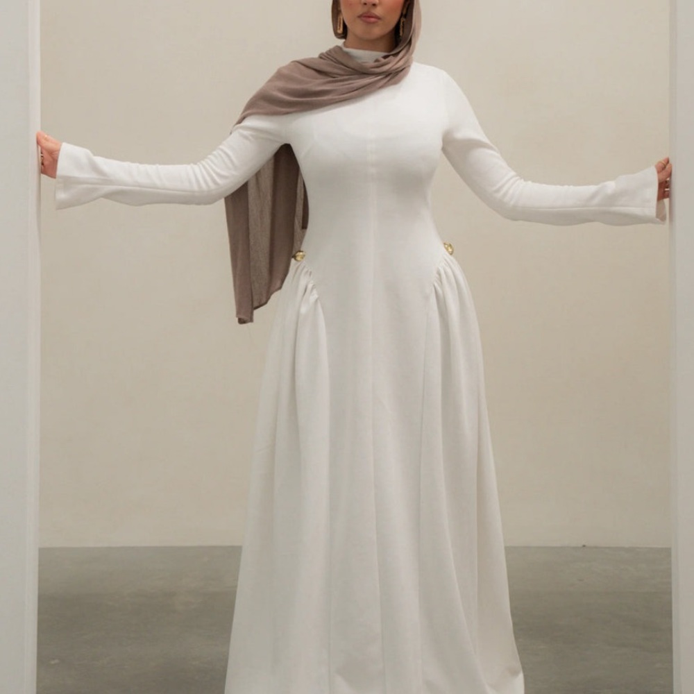 Hijabi White Maxi dress